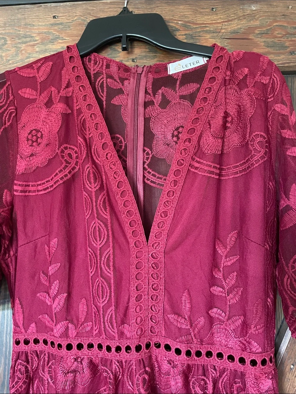 Eleter burgundy embroidered